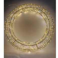 Weihnachtskranz LED 50 cm 800 L warmweiß + kaltweiß blinkend für Innen- und Außenbereich *8264