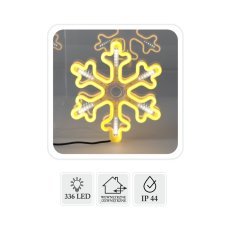 Schneeflocke 30 cm, Neon-LED, Warmweiß + Kaltweiß mit Flash-Effekt, für innen und außen *8288