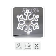 Schneeflocke 30 cm, Neon-LED, Kaltweiß + kaltweiß blinkend, für innen/außen *8295