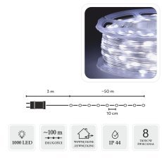 LED-Mikrolichter auf Rolle, 1000 Lampen, kaltweiß, Länge 3 + 100 m *8561