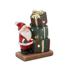 Weihnachtsfigur – Weihnachtsmann mit Geschenken 15,6 x 8 x 19,8 cm LED Packung=2 Stk *1421