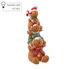 Figur Weihnachtsmann – drei Lebkuchenmänner 16 x 16 x 43 cm LED *0967
