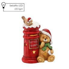 Weihnachtsfigur – Bär mit Briefkasten 27 x 18 x 37,5 cm LED *1018