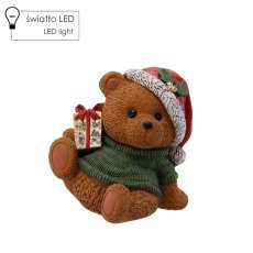 Weihnachtsfigur – Bär mit Geschenk 28 x 22,5 x 29 cm LED *1056