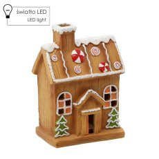 Weihnachtsfigur – Lebkuchenhaus, 6,5 × 11 × 23 cm, LED, Packung = 4 Stück *1124