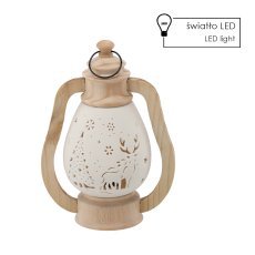 Weihnachtsfigur – Keramiklaterne 17,3 x 11,2 x 23,5 cm LED, 2 Stück im Set *1322