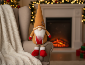 Chomik - Weihnachtlicher orangefarbener Stehender Wichtel – GOT1551