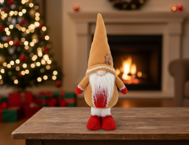 Chomik - Weihnachtlicher orangefarbener Stehender Wichtel – GOT1551