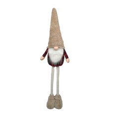 Weihnachtswichtel mit verstellbaren Beinen 85–128 cm beige–rot *9629