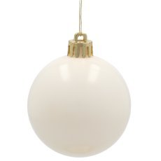 Komplettset mit 12 Kugeln, Ø 6 cm, in Champagner-, Grau- und Weißtönen *9964