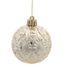 Chomik - Set mit 66 Weihnachtsornamenten, 6 cm, in Champagner-, Grau- und Weißtönen *0035