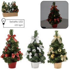 Weihnachtsbaum mit 10 LED-Lichtern, 40 cm, Farbmix, Display = 6 Stk *0295