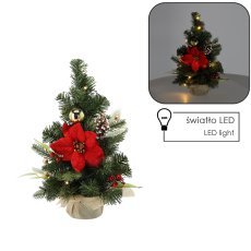 Weihnachtsbaum mit 10 LED-Lichtern, 40 cm, rot-gold *0738