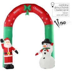 Aufblasbarer Bogen mit Weihnachtsmann und Schneemann, LED, 240 cm *0448
