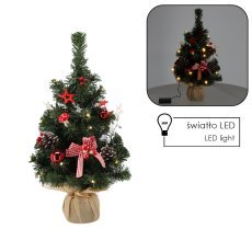 Weihnachtsbaum mit 20 LED-Lichtern, 50 cm, rot-weiß *0783