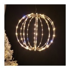 Festliche Dekoration – LED-Kugel 40 cm, 144 L, warmweiß mit Blinkfunktion, für Innen- und Außenbereich *1827