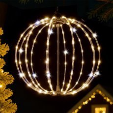 Festliche Dekoration – LED-Kugel 50 cm, 180 Lichter, warmweiß mit Blinkeffekt, für innen und außen *1834