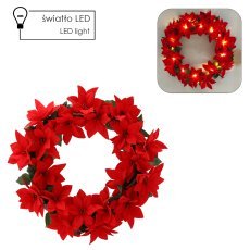 Weihnachtskranz mit Weihnachtsstern 40 cm LED *2046