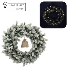 Weihnachtskranz aus verschneitem Kiefer, 60 cm, mit LED *2053