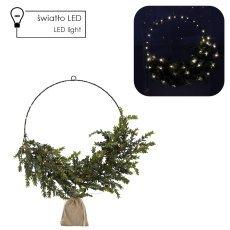 Chomik - Weihnachtskranz 45 cm mit Tannenzweigen und LED, Packung = 12 Stück *2077