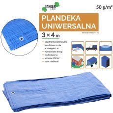PLANENABDECKUNG 3 x 4 M (+/- 5%) 50GSM 3%UV BLAU *4089