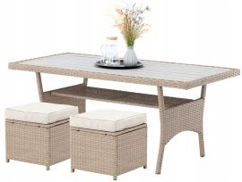 Chomik - Gartenset „Cesme“ Ecksofa + Tisch + 2 Hocker *3517*