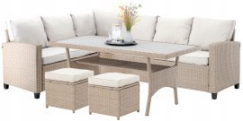 Chomik - Gartenset „Cesme“ Ecksofa + Tisch + 2 Hocker *3517*