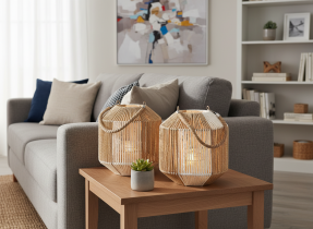 Chomik - Laterne mit Glaseinsatz, 25 cm – Schachbrettmuster – LIS6628