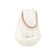 Laterne H 30 cm weiß mit Glaseinsatz *6642