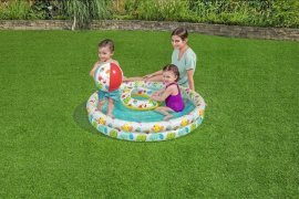 Chomik - Aufblasbares Kinderplanschbecken mit Ball und Ring Bestway 122x20 cm - BES51124