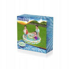 Chomik - Aufblasbares Kinderplanschbecken mit Ball und Ring Bestway 122x20 cm - BES51124
