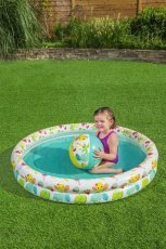 Chomik - Aufblasbares Kinderplanschbecken mit Ball und Ring Bestway 122x20 cm - BES51124