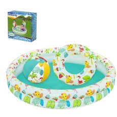 Aufblasbares Kinderplanschbecken mit Ball und Ring Bestway 122x20 cm - BES51124