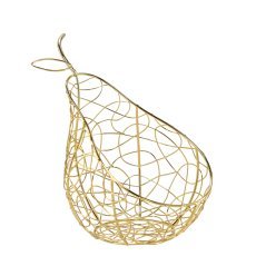 Goldenes Metallkörbchen Hruška, 2er-Set – GOT1429