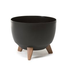 Dekorativer Blumentopf auf Beinen Roma 290 mm – Schwarz - LAM48809
