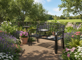 Chomik - Gartenbank mit klappbarem Tisch – MEB0797