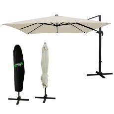 Gartenschirm 3x4 m Roma mit LED-Bespannung – beige – GAO1589