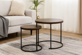 Zweiteiliger runder Couchtisch - FAT1473