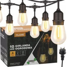 Garten-Lichterkette 230 V, 3+7 m, 10 LED, warmweiß - SOL1243