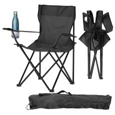 Klappbarer Campingstuhl – Schwarz – LEZ5880
