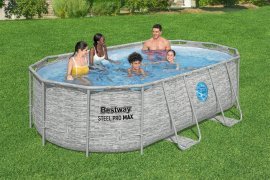 Chomik - Ovaler Pool mit Metallrahmen 4,27×2,5×1 m - BES56714