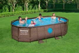 Chomik - Ovaler Pool mit Metallrahmen 4,27×2,5×1 m - BES56714