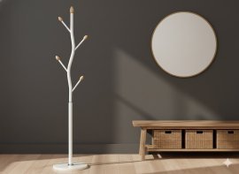 Stehende Garderobe Bungund 170 cm – Weiß – LOF5394