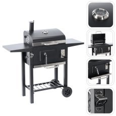 Holzkohlegrill Inferno mit Deckel, Gusseisenrost und Rädern – BBQ5214