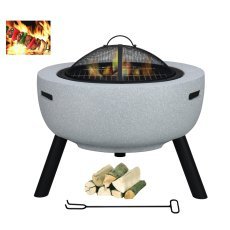 Garten-Feuerschale auf Standfüßen mit Deckel und Blasebalg - BBQ5252