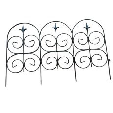Set aus 4 Gartenzaunelementen aus Stahl – PERG-N6426
