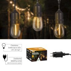 Garten-Lichterkette mit Stecker 24 V, 3+15 m, LED, warmweiß - SOL6242