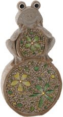 Gartenfigur – Frosch auf Stein mit LED – GOT7331