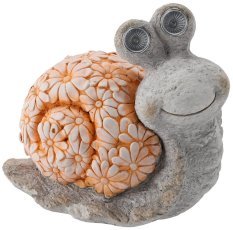 Gartenfigur – Schnecke mit leuchtenden LED-Augen – GOT7478