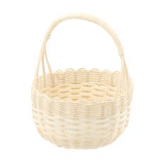 Rattankorb 24 x 14/27 cm mit Henkel – weiß - DRA02_8765